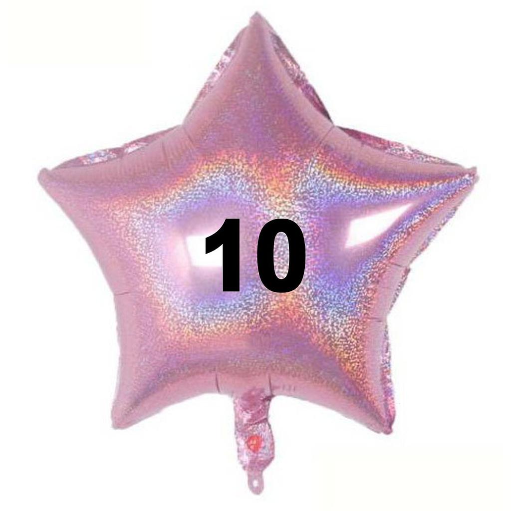 ESTRELLA METALICA ESCARCHADA #10 X