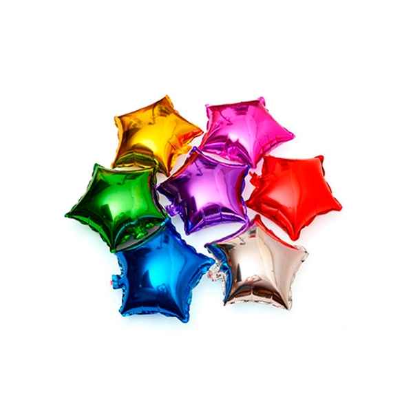 GLOBO METALICO ESTRELLA/CORAZON 10" X1PCS