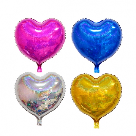 GLOBO METALICO ESTRELLA/CORAZON 18" X1PCS
