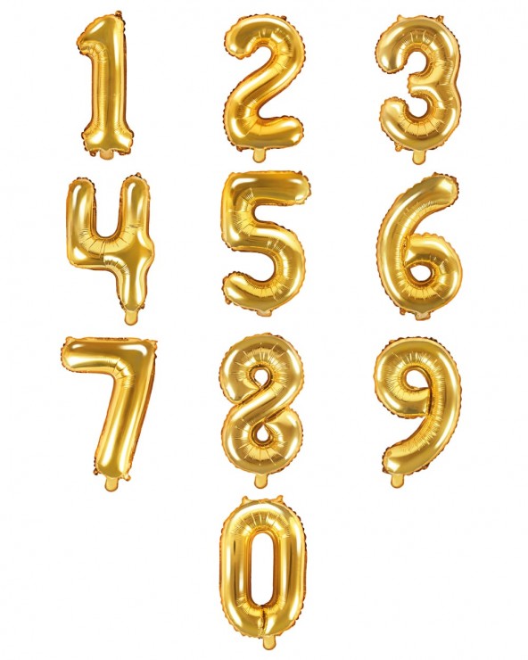 GLOBO METALICO LETRAS/NUMEROS 16" X1PCS